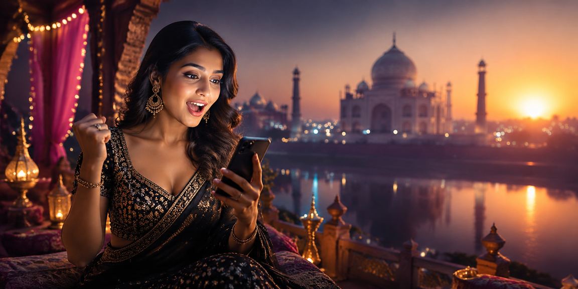 Mobile casino gaming with a view of Taj Mahal in Agra