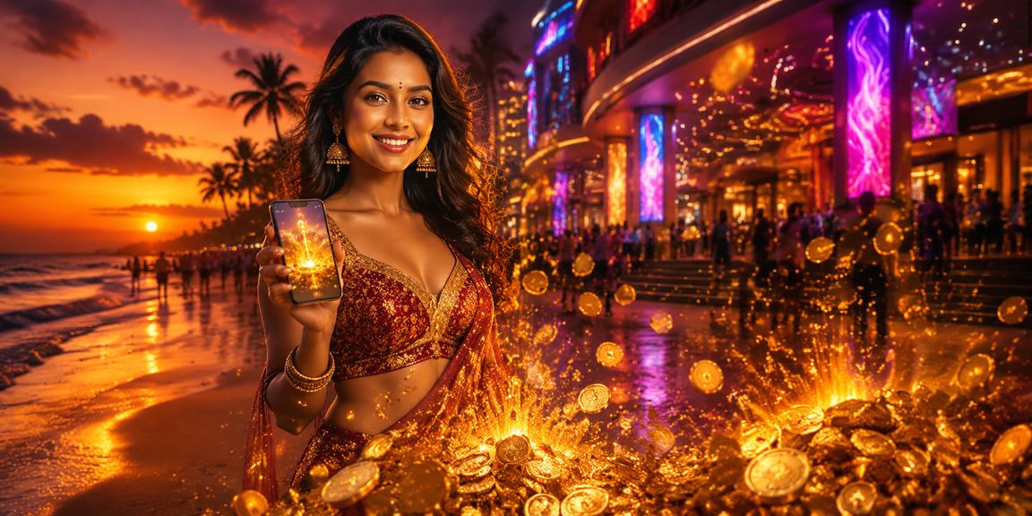 Beachside casino app usage scene in Goa